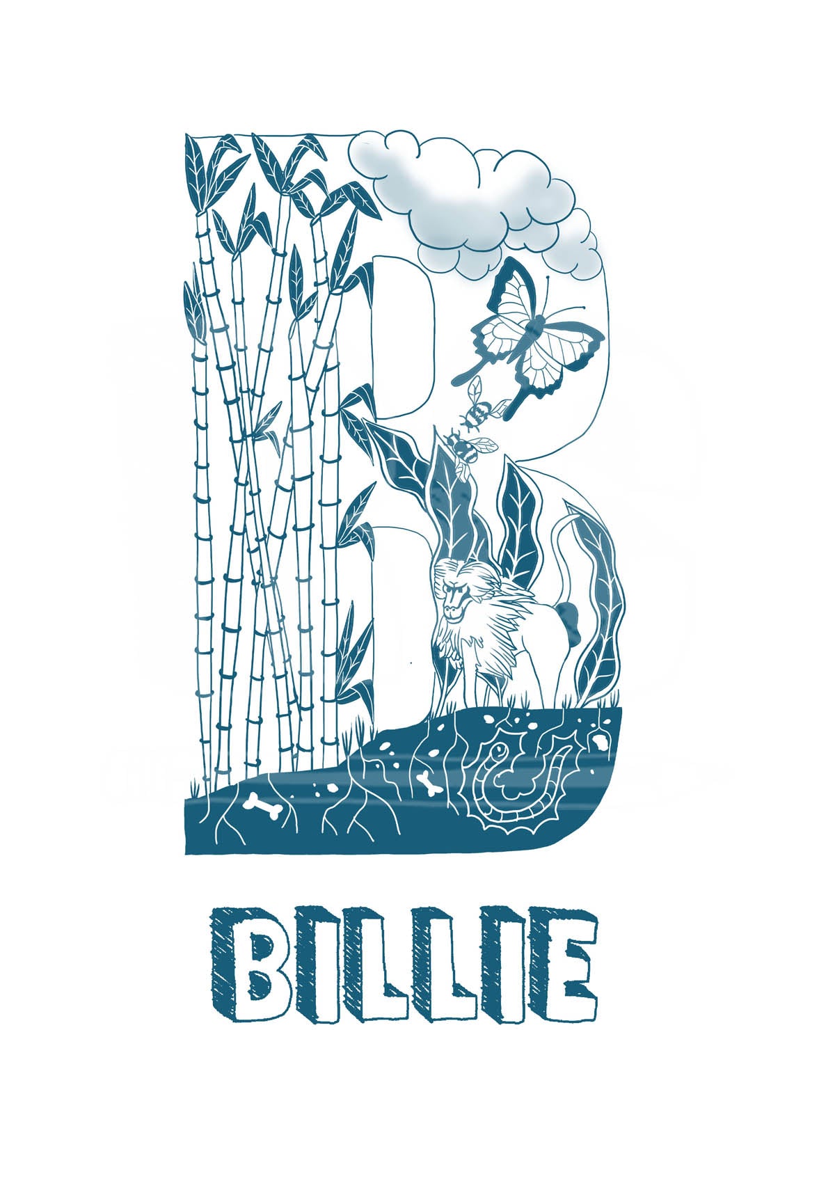 B - SINGLE LETTER & NAME