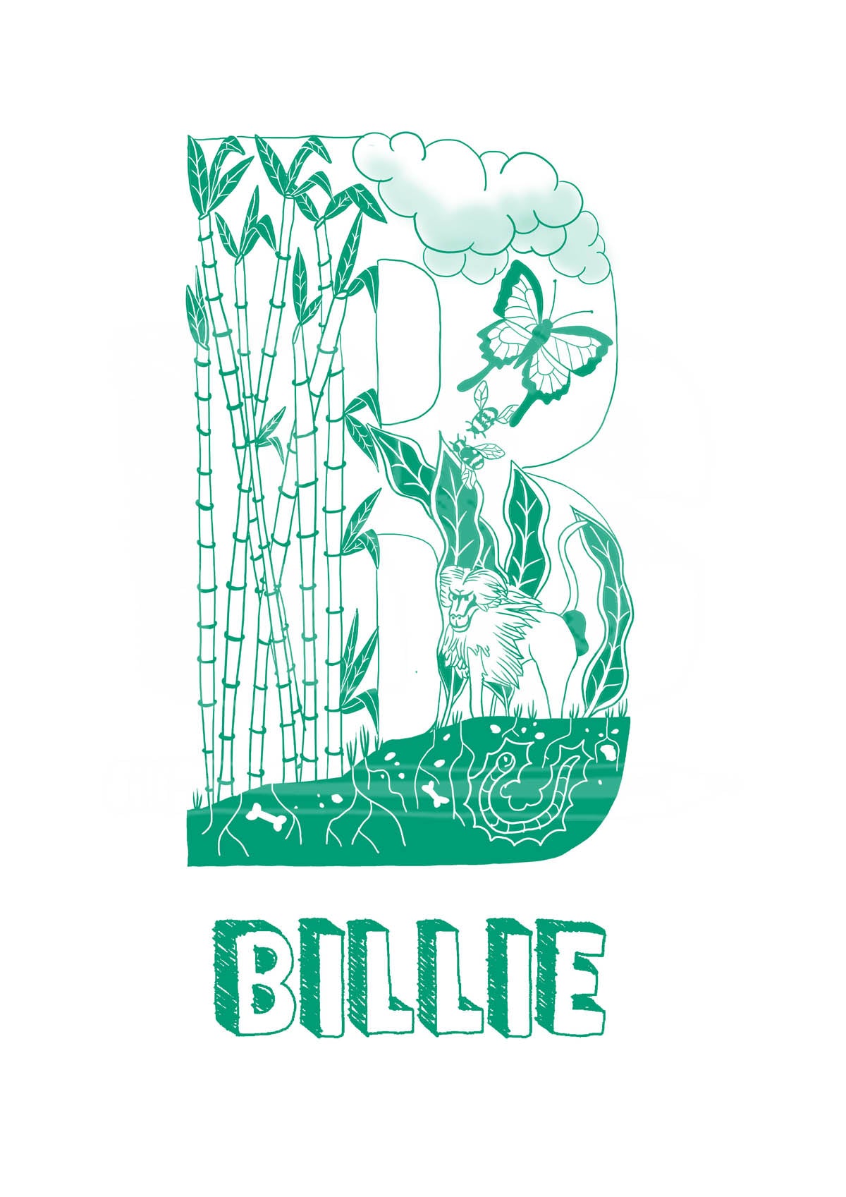 B - SINGLE LETTER & NAME