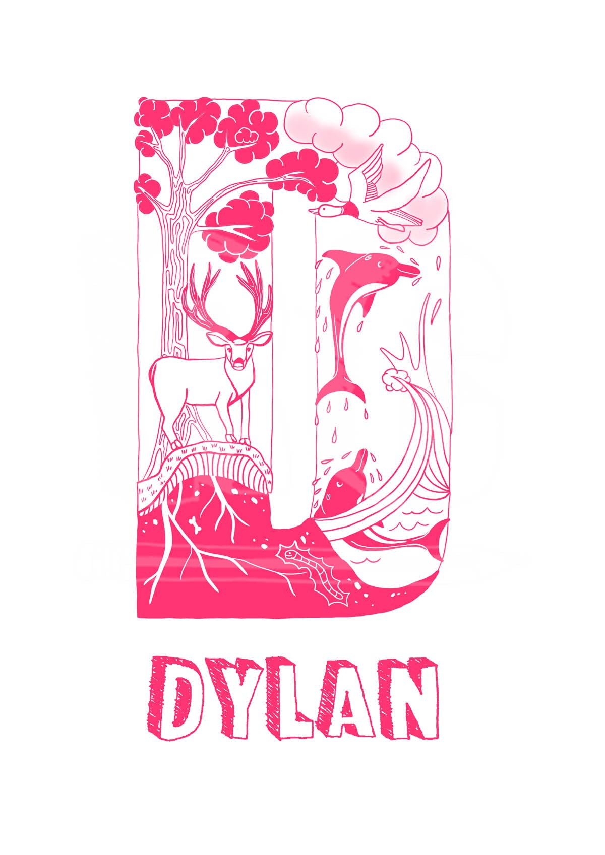 D - SINGLE LETTER & NAME