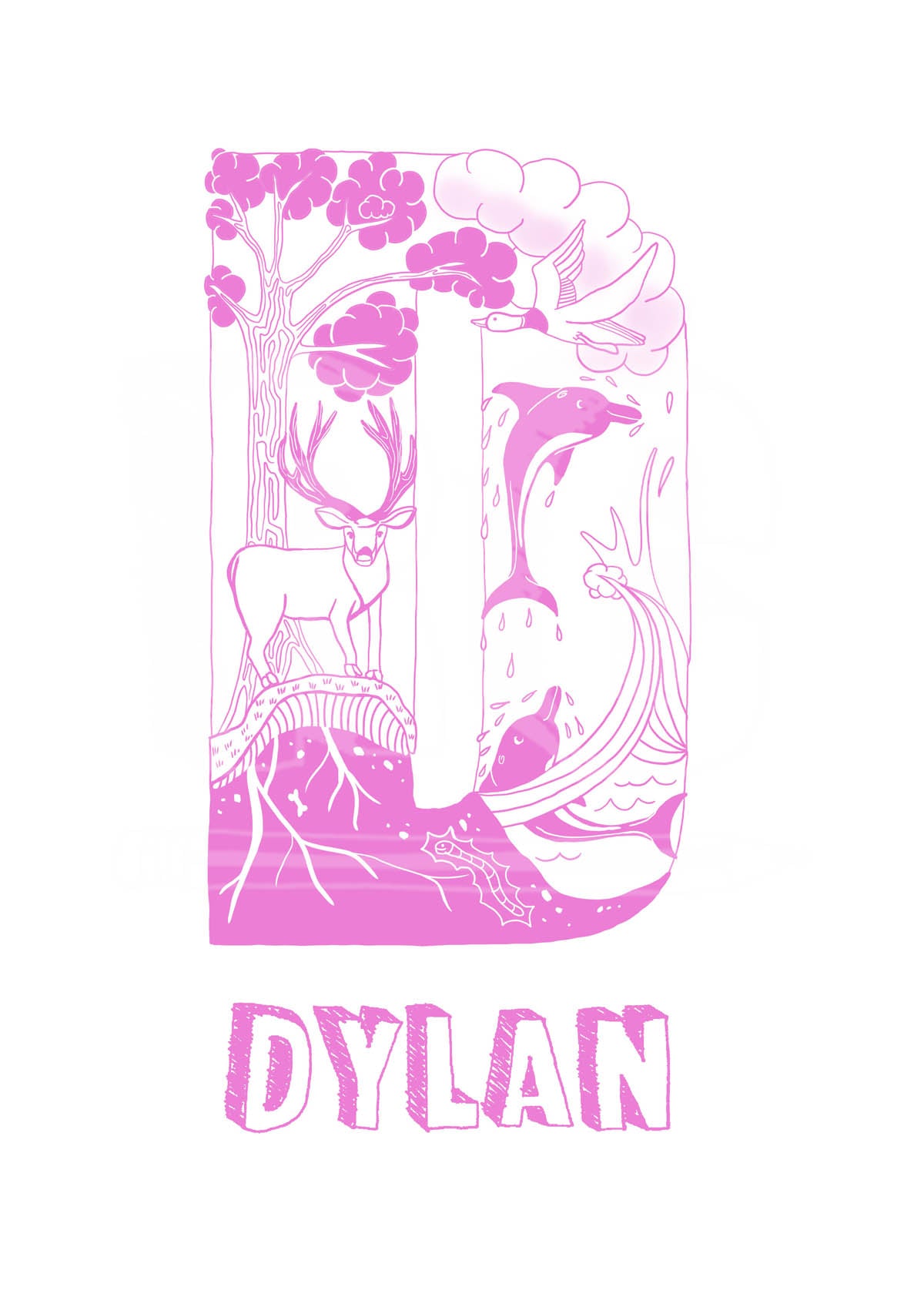 D - SINGLE LETTER & NAME
