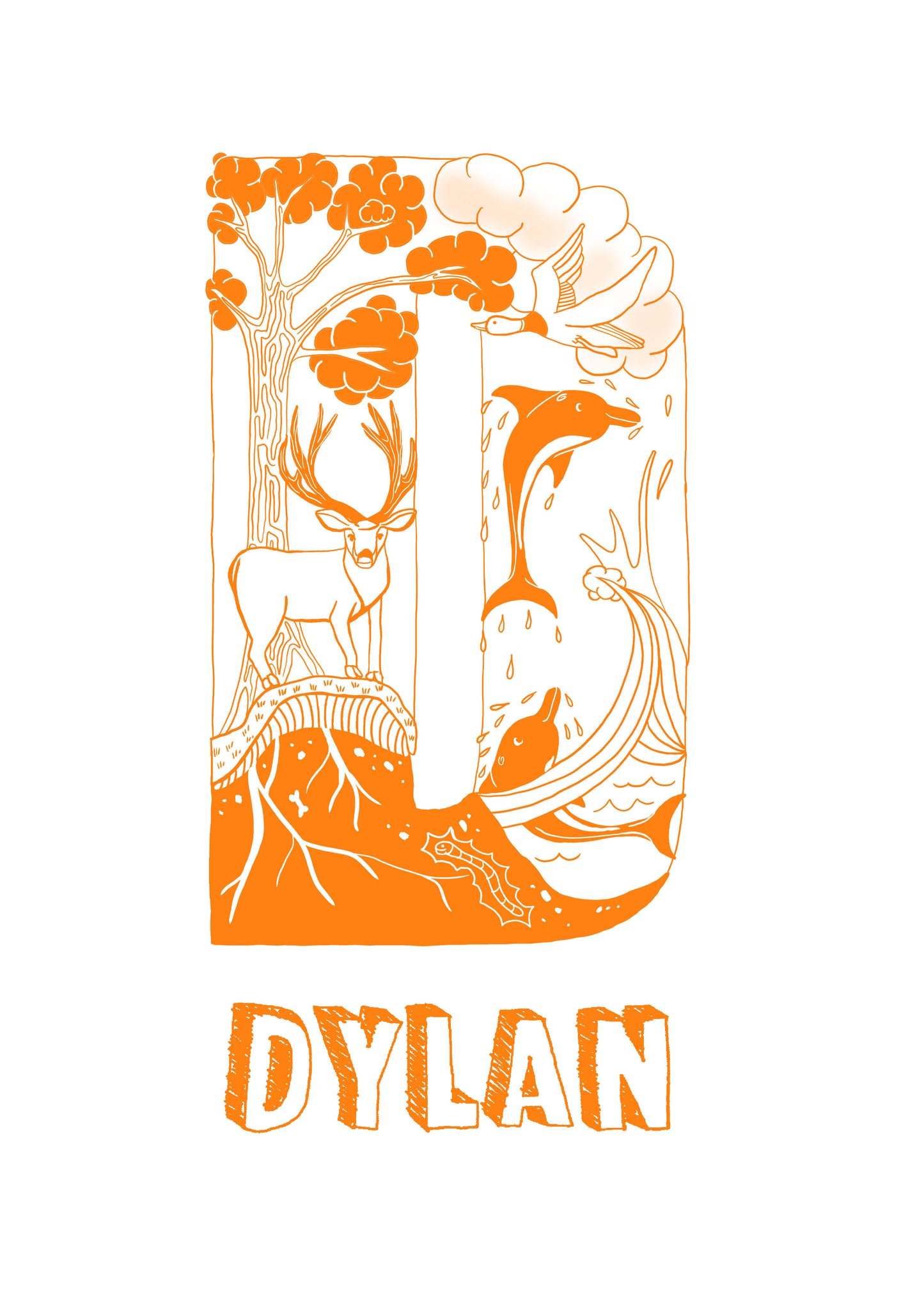 D - SINGLE LETTER & NAME