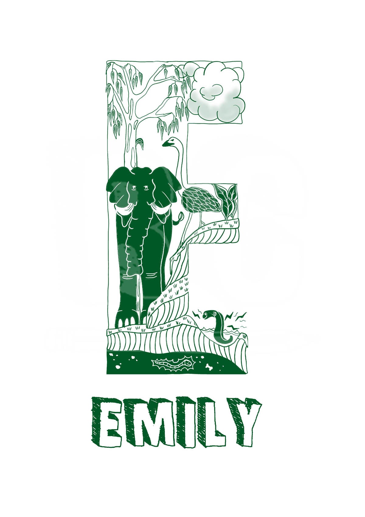 E - SINGLE LETTER & NAME