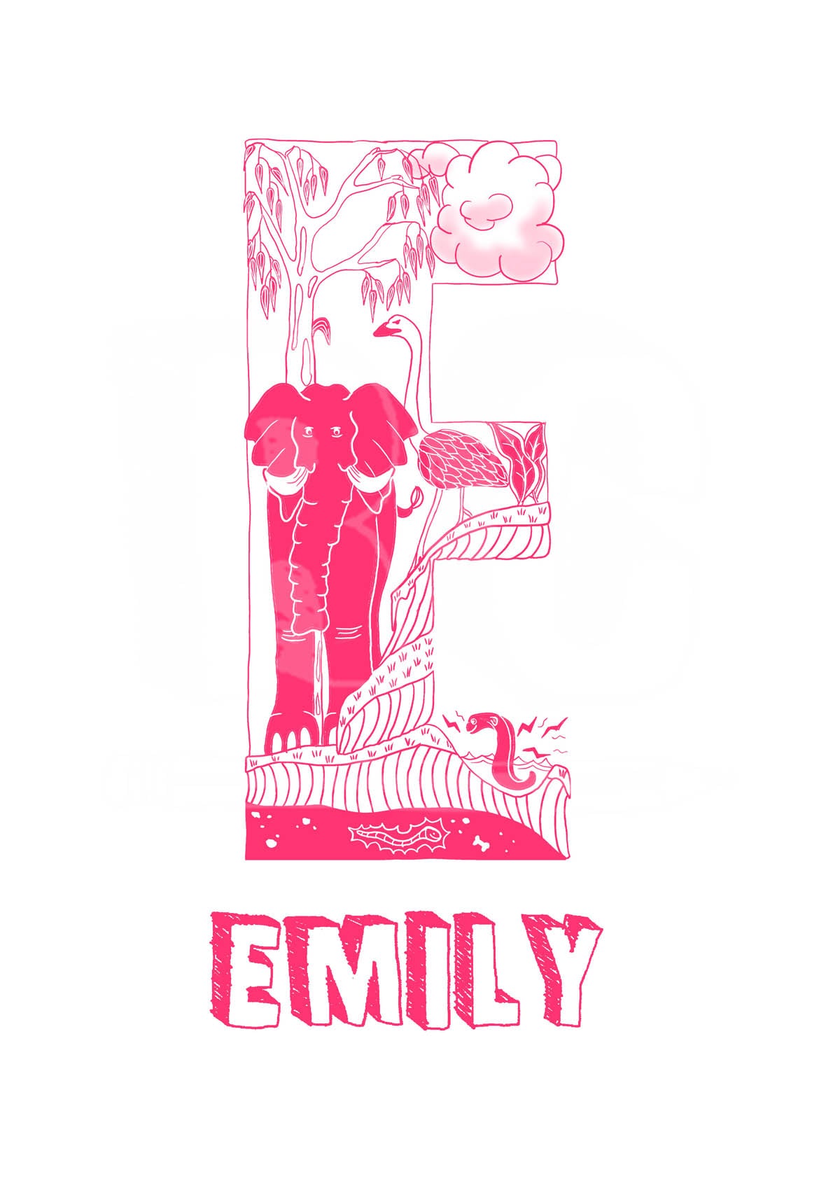 E - SINGLE LETTER & NAME
