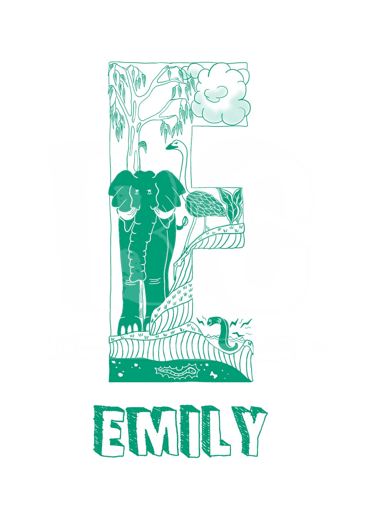 E - SINGLE LETTER & NAME