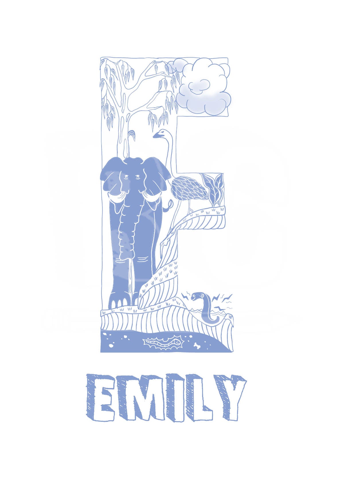 E - SINGLE LETTER & NAME