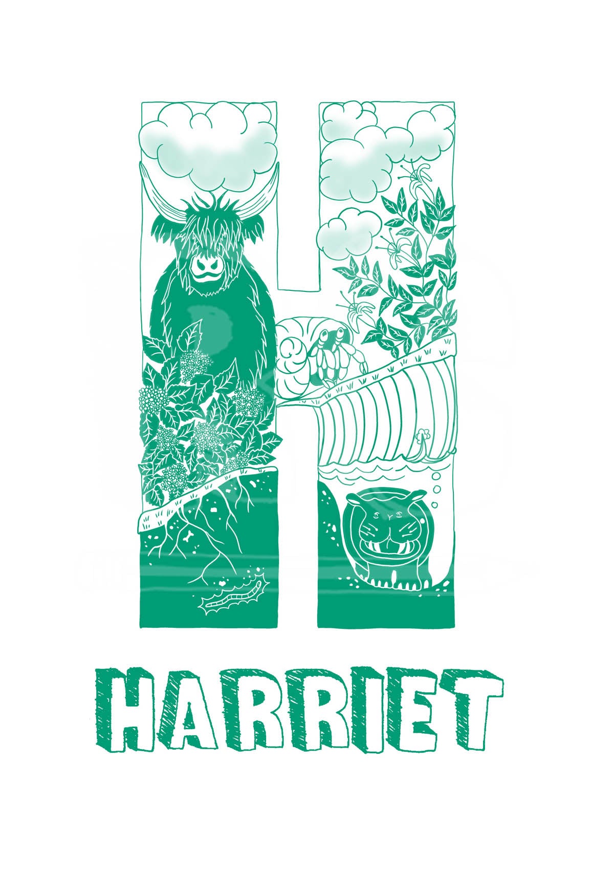 H - SINGLE LETTER & NAME