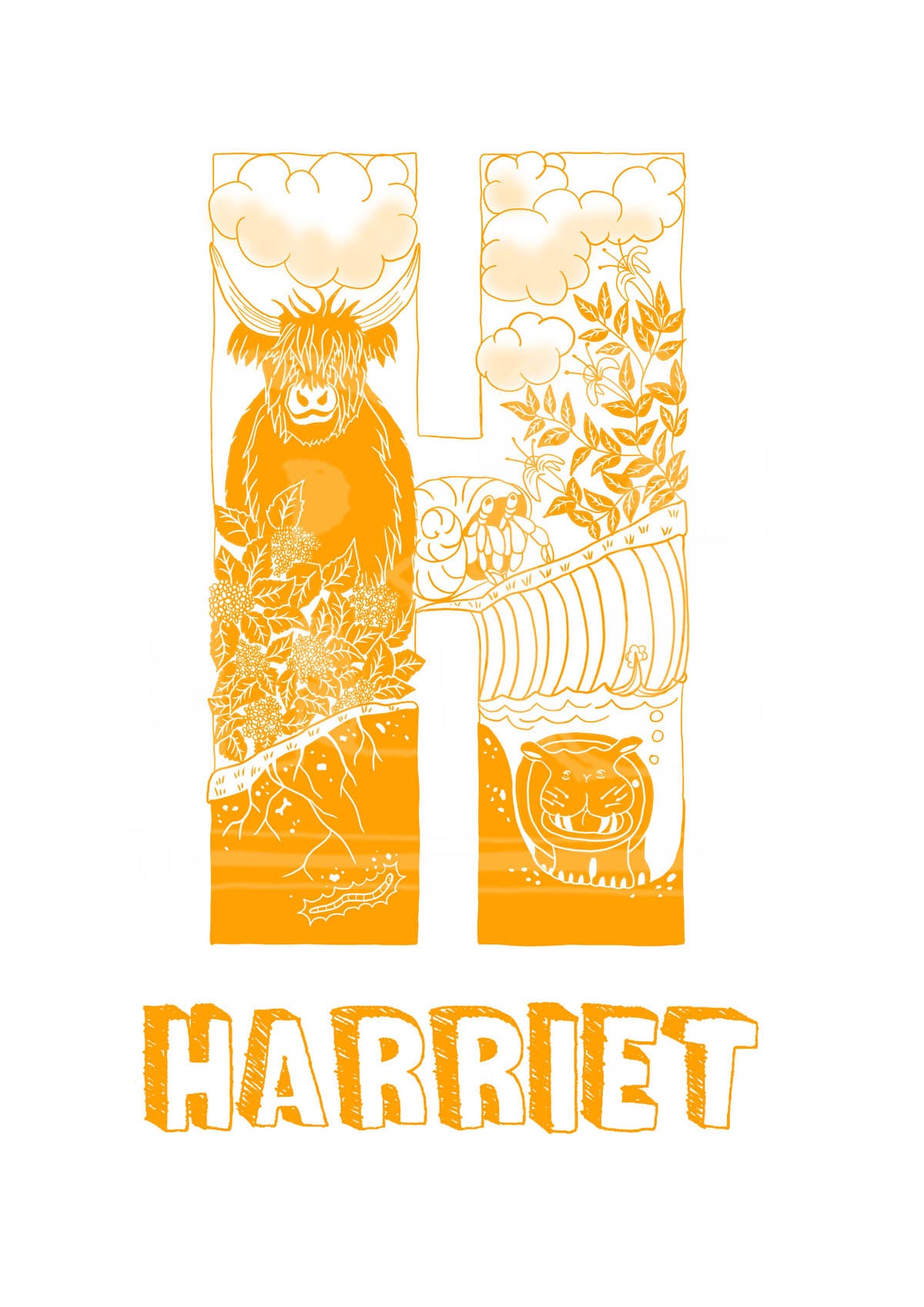H - SINGLE LETTER & NAME