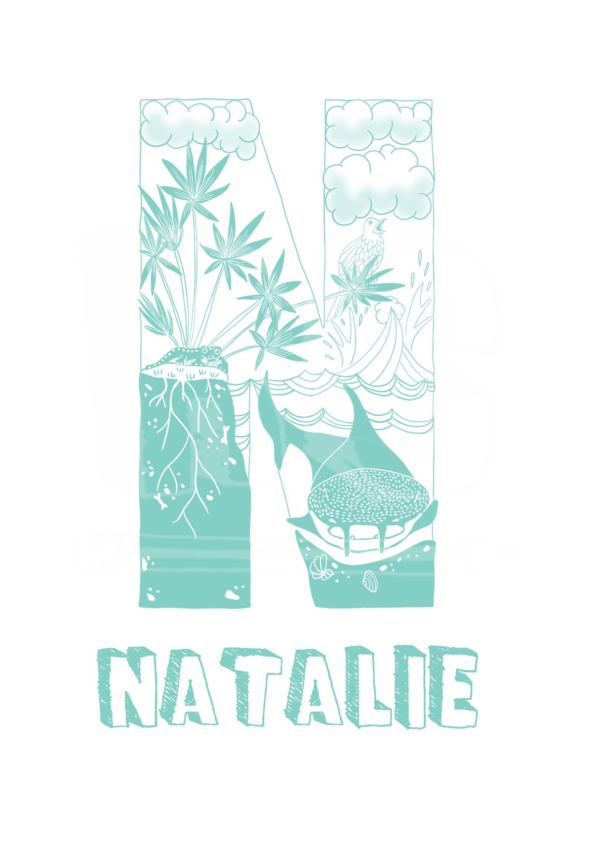 N - SINGLE LETTER & NAME