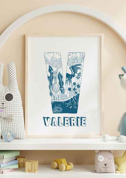 V - SINGLE LETTER & NAME
