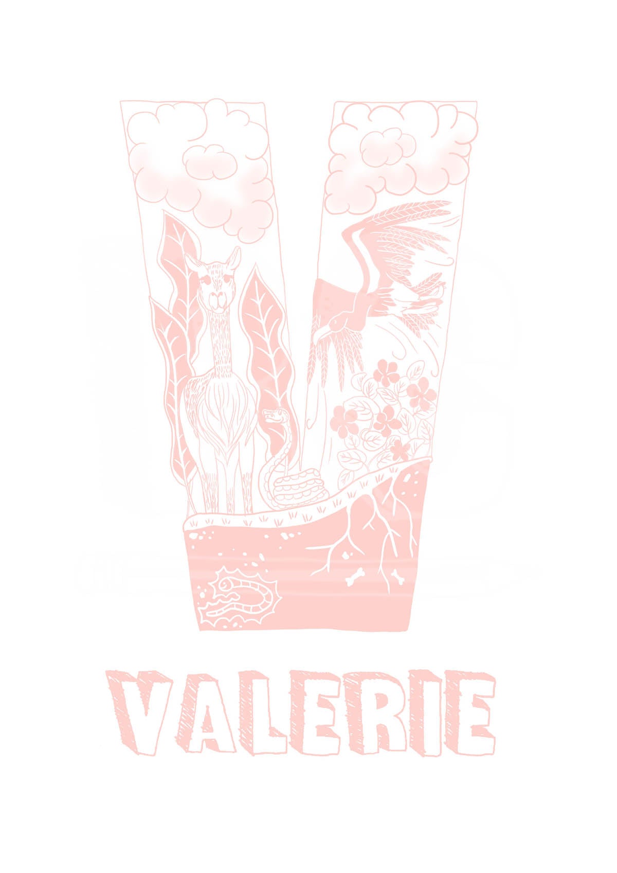 V - SINGLE LETTER & NAME