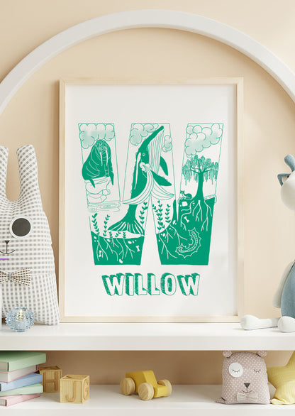 W - SINGLE LETTER & NAME