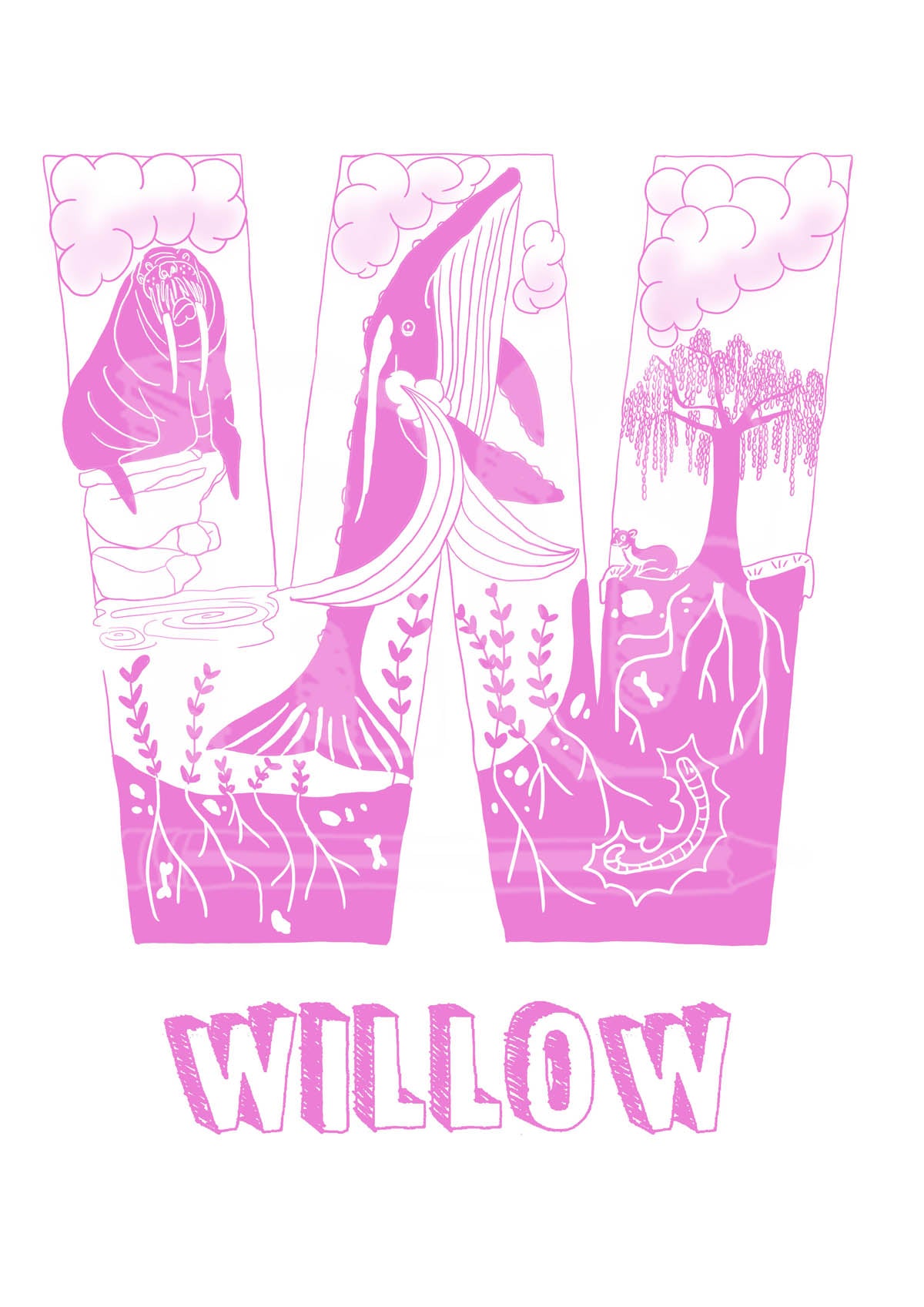 W - SINGLE LETTER & NAME